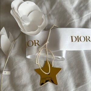Dior White and Gold Ribbon with Star Ornament